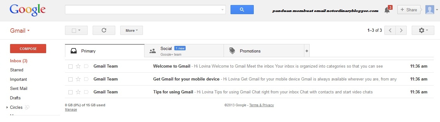 Dashboard Email Baru Gmail