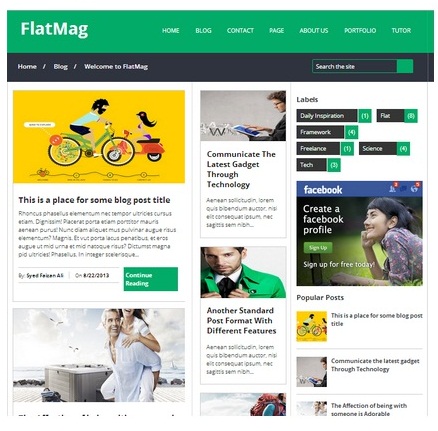 FlatMag Blogger Template Gratis Siap Adsense