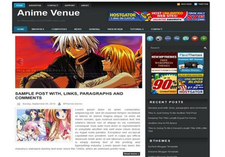 Download Template Blog Anime – Laman 2 – Notordinaryblogger