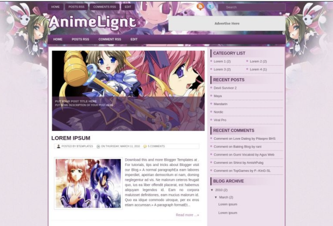 Download Template Blog Anime – Notordinaryblogger