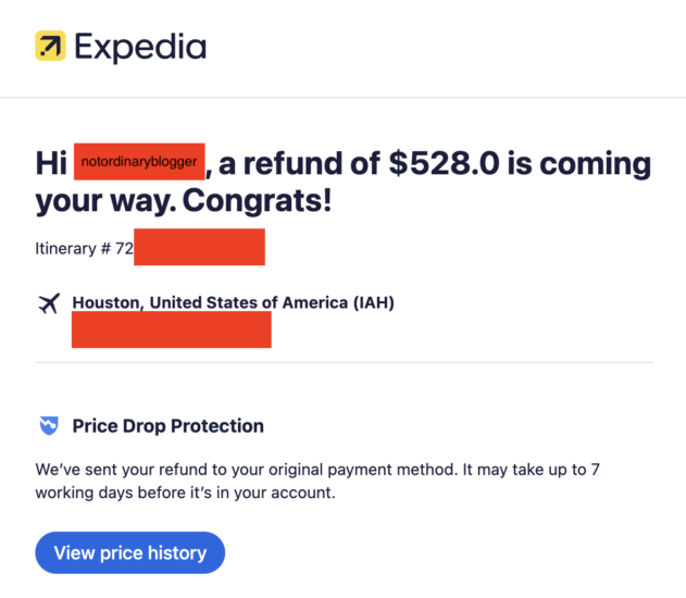 Expedia Price Drop Protection