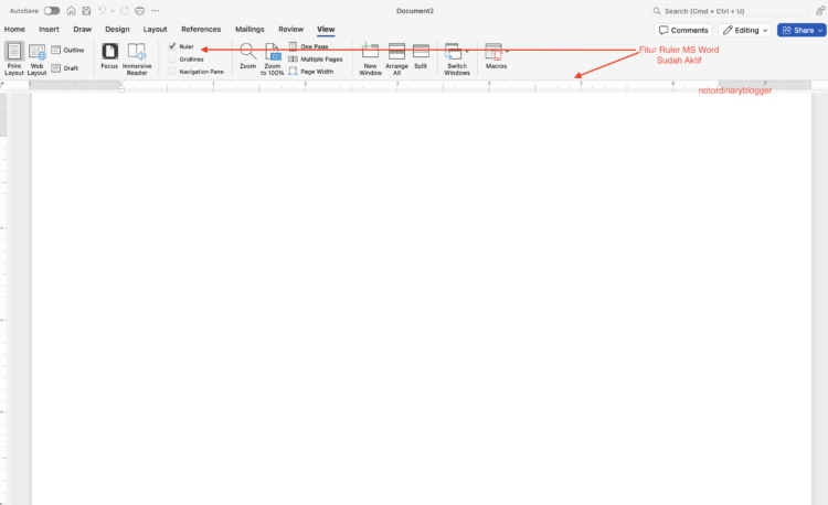 Ruler MS Word Ada Di Mana?