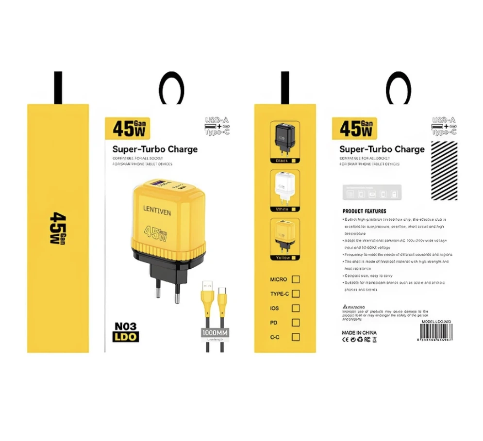 Charger Type C Fast Charging LENTIVEN