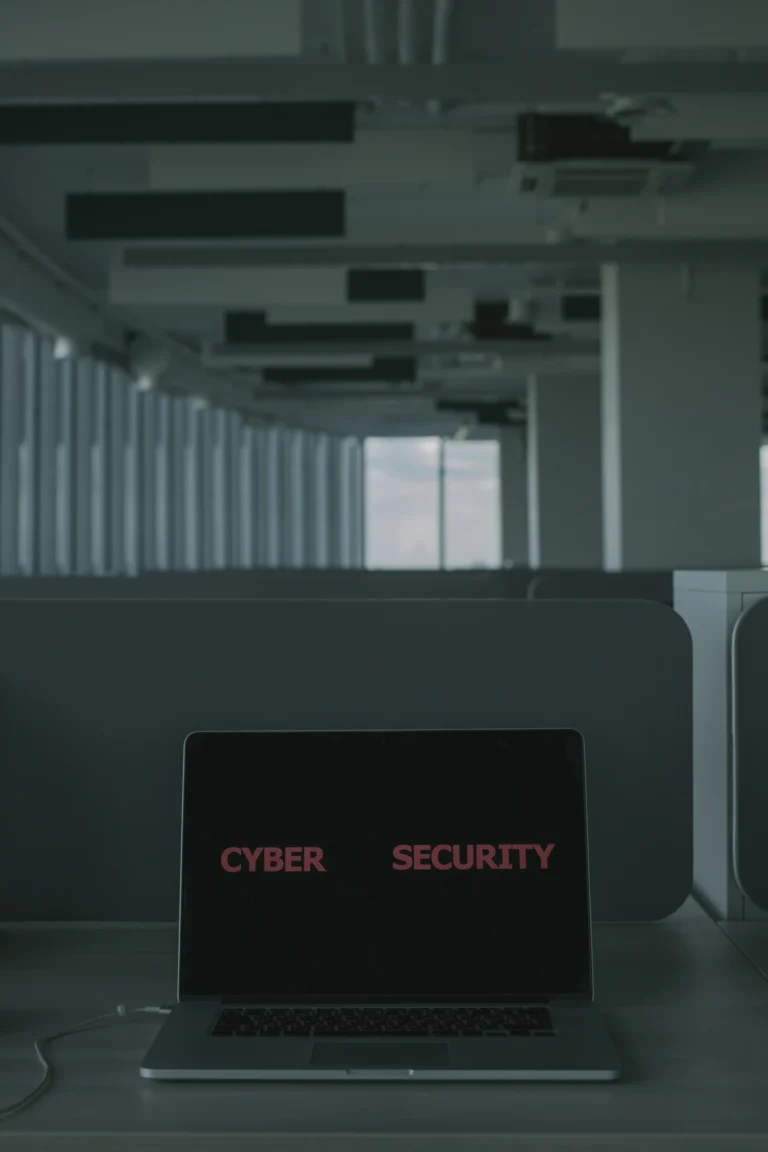 Laptop screen showing a cyber security login interface, representing passwordless passkey authentication